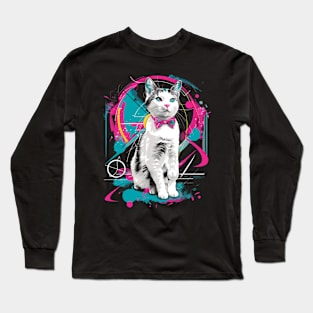 Sleek Cat Accessories Modern Long Sleeve T-Shirt